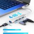 USB HUB 3 0 With 4 Ports 5V 1 5A Charging High Speed 5Gbps USB3 0 Sync Data USB Splitter For Computer Flash Drive USB3 0 4 port B gray
