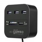 USB HUB Combo All in One USB 2 0 Micro SD High Speed Card Reader 3 Ports Adapter Connector for Tablet PC Computer Laptop black