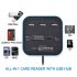 USB HUB Combo All in One USB 2 0 Micro SD High Speed Card Reader 3 Ports Adapter Connector for Tablet PC Computer Laptop blue