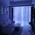 USB LED Curtain String Light With Remote Control IP44 Waterproof 8 Flashing Modes Window Fairy Lights For Merry Christmas Decorations blue