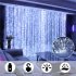 USB LED Curtain String Light With Remote Control IP44 Waterproof 8 Flashing Modes Window Fairy Lights For Merry Christmas Decorations blue
