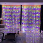USB LED Curtain String Light With Remote Control IP44 Waterproof 8 Flashing Modes Window Fairy Lights For Merry Christmas Decorations colorful