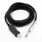 USB Link Connection Cable 3M Guitar Bass To 6 3mm Jack For MacOSX Windows 98 black