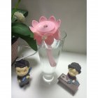 USB Mini Desktop Air Humidifier Portable Silent Water Diffuser for Office Driving Bedroom  lotus throne Pink