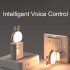 USB Night Light Intelligent Voice Control 3 Color Adjustable Brightness USB Plug in LED Night Lamp For Nursery Dorm Bedroom White