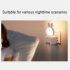 USB Night Light Intelligent Voice Control 3 Color Adjustable Brightness USB Plug in LED Night Lamp For Nursery Dorm Bedroom White