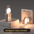 USB Night Light Intelligent Voice Control 3 Color Adjustable Brightness USB Plug in LED Night Lamp For Nursery Dorm Bedroom White