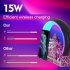 USB Night Light with Clock Alarm Function 15W Wireless Fast Charging Touch Control Colorful Light Work with Alexa Black