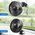 USB Powered Car Mini Fan  3 Speeds Adjustable Powerful Airflow Single Head Cooling Fan  Low Noise Motor Cooler Cooling Fan  For Sedan SUV RV Boat Suction cup ty