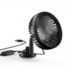 USB Powered Car Mini Fan, 3 Speeds Adjustable Powerful Airflow Single Head Cooling Fan, Low Noise Motor Cooler Cooling Fan, For Sedan SUV RV Boat Suction cup type