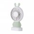 USB Rechargeable Handheld Cute Mini Fan with Colorful Light for Student gray