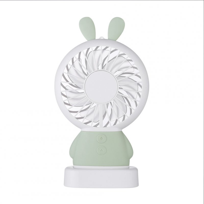 USB Rechargeable Handheld Cute Mini Fan with Colorful Light for Student green