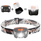 USB Rechargeable Headlamp, Waterproof Magnetic Headlamp with Five Light Modes, Ideal for Running, Walking, Camping, Reading, Hiking etc (USB Cable and Light Box Included)