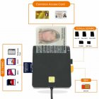 USB SIM Smart Multi Card Reader for Bank Card IC/ID  SD TF MMC Micro SD black