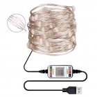 USB String Lights IP67 Waterproof Voice Controlled 7 Pattern 29 Modes 16 Million Colors Copper Wire Lights