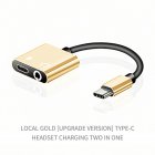 USB Type C Audio Adapter Type C to 3 5mm Jack Earphone Audio Converter Cable for Samsung S8 Huawei mate 9 LG G5 G6 Xiaomi 6 Gold