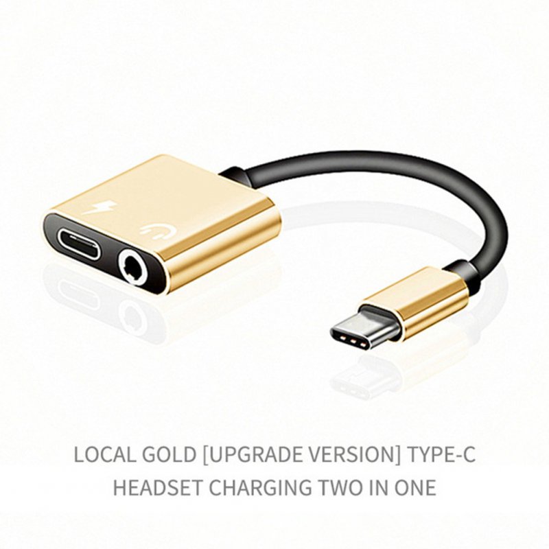 USB Type C Audio Adapter Type-C to 3.5mm Jack Earphone Audio Converter Cable for Samsung S8 Huawei mate 9 LG G5 G6 Xiaomi 6 Gold