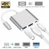 USB Type C Hub HDMI 4K Adapter USB C to Converter with 3 0 USB and 3 1 Charging Port for Retina MacBook Silver