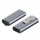 USB Type C Magnetic Adapter USB PD Fast Charge Data Transfer 90 Degree Connector Compatible For Type C Devices silver gray