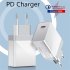 USB Type C Travel Charger PD Fast Charge Compatible for iPhone iPad MacBook Mobile Phone and Tablet UK Plug