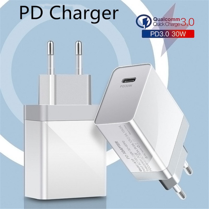 USB Type-C Travel Charger PD Fast Charge Compatible for iPhone/iPad/MacBook Mobile Phone and Tablet UK Plug