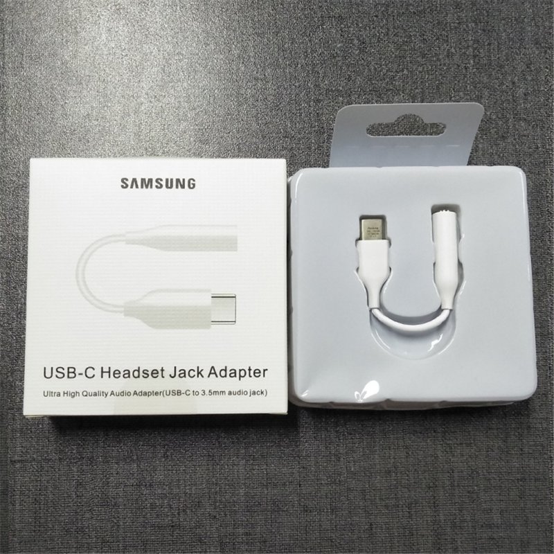 USB Type C to 3.5mm AUX Headphones Adapter For Samsung Galaxy Note 10 Plus 10+ A90 A80 A60 A8S White