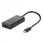 USB Type C to HDMI Adapter USB 3.1 USB C Male to HDMI Female Converter Cable for MHL Android <span style='color:#F7840C'>Phone</span> Tablet black