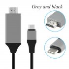 USB Type-C to HDMI HDTV Cable Adapter 4K 30HZ High Definition for PC Laptop Tablet Smartphone black