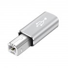 USB Type-c To Printer Cable Adapter Square Port Converter For Electronic Piano Printer USB C Female To USB B Male Adapter silver gray