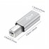 USB Type c To Printer Cable Adapter Square Port Converter For Electronic Piano Printer USB C Female To USB B Male Adapter silver gray