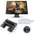 USB Vertical Chargers Stand with Cooling Fan Dual Controllers Charging Station for PS4 Slim Pro black