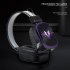 USB Wired Gaming Headphone LED RGB Lighting Over Ear Gamer Headset with Microphone for PC Laptop Xbox One PS4 Illuminated black and red