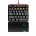 USB Wired Gaming Keypad with LED Backlight 35 Keys One handed Mechanical RGB Gaming Keyboard black