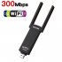 USB Wireless Wifi Repeater Range Extender Dual Antenna 300Mbps 802 11b g n Wi Fi Signal Booster Amplifier black