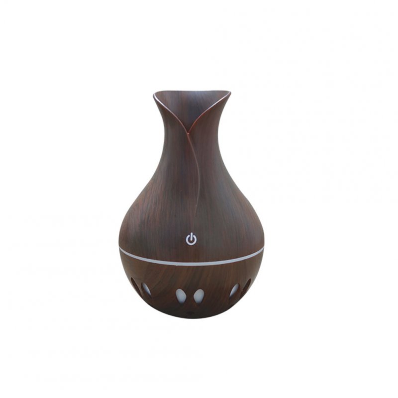 USB Wood Grain Air Humidifier Aromatherapy Diffuser with 7 Colors Change Night Light  Dark wood grain