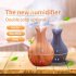 USB Wood Grain Air Humidifier Aromatherapy Diffuser with 7 Colors Change Night Light  Dark wood grain