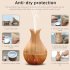 USB Wood Grain Air Humidifier Aromatherapy Diffuser with 7 Colors Change Night Light  Dark wood grain