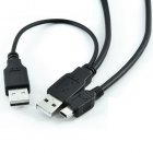 USB Y Cable for providing the additional power required by some mini USB external hard drives and connects directly to a computer s standard USB port 