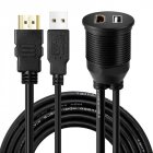 USB2 0 and HDMI Extension Cable USB HDMI Male to USB HDMI Female for USB HDMI Device Panel Flush Mount Cable