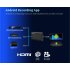 USB3 0 Cable HD60 Capture Card UVC with Microphone Input to Support 4k30fps Input Output black