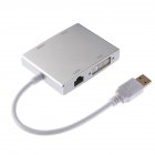 USB3 0 TO HDMI VGA DVI  RJ45 1080P Expander External Video Card Adapter white