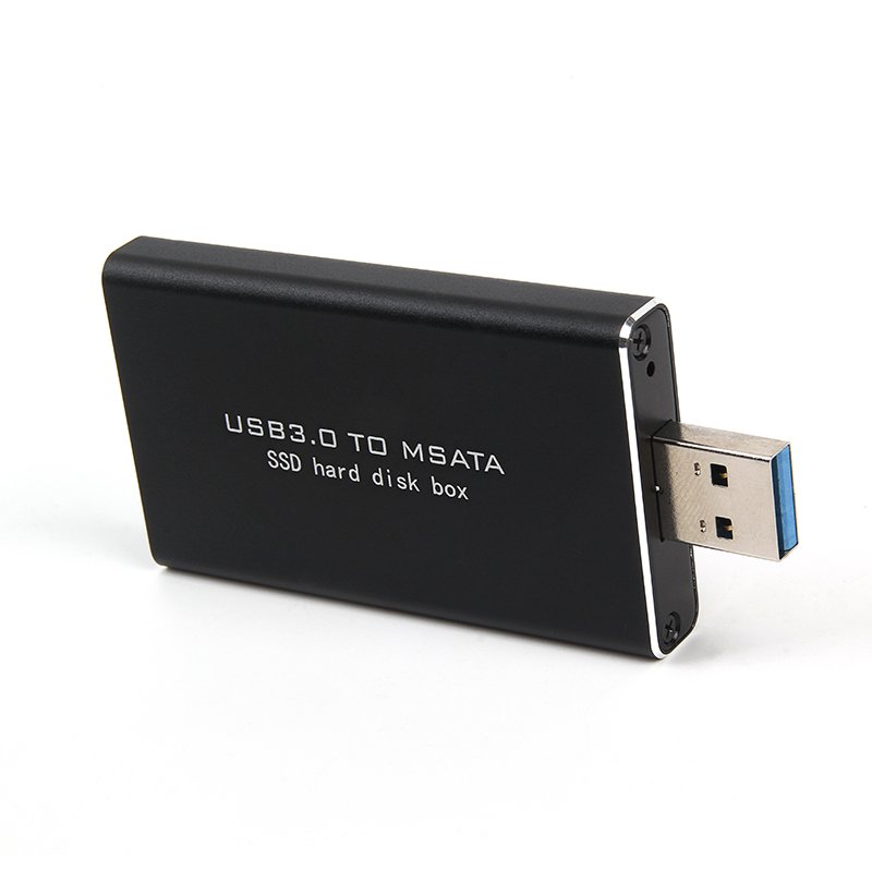 USB3.0 to Msata Mini-Sata 30Mm x 50Mm SSD Medium Portable External Hard Drive Chassis black