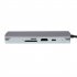 USB3 1 Docking Stations Metal 8 in 1 Multifunctional Type c to HDMI PD VGA USB 3 1 Charger Hub Adapter gray