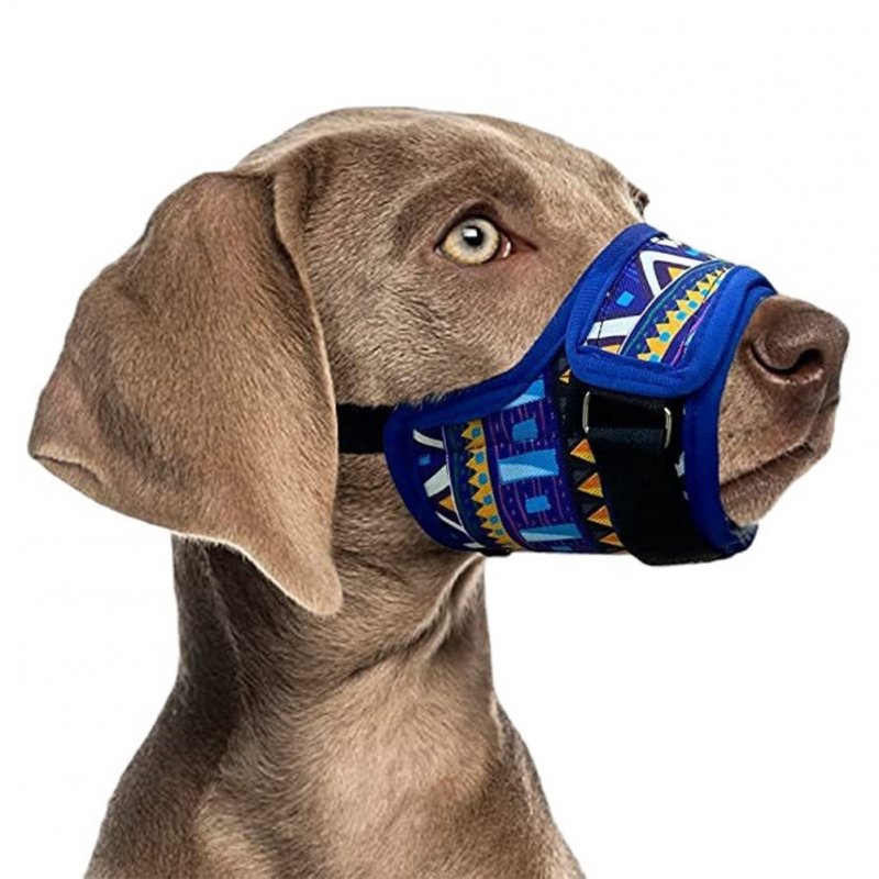 Pet Dog Mesh Muzzles Breathable Anti-bite Anti-barking Mouth Mask Cover For Small Medium Large Dogs blue size M