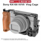 UURig C RX100 VII Vlog Camera Cage for 7RX100 VII Case With Wood Handle Handgrip Dual Cold Shoe Mount Camera Studio Accessories black