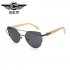 UV400 Fashion Bamboo Leg Metal Frame Lightweight Colorful Lens Sunglasses