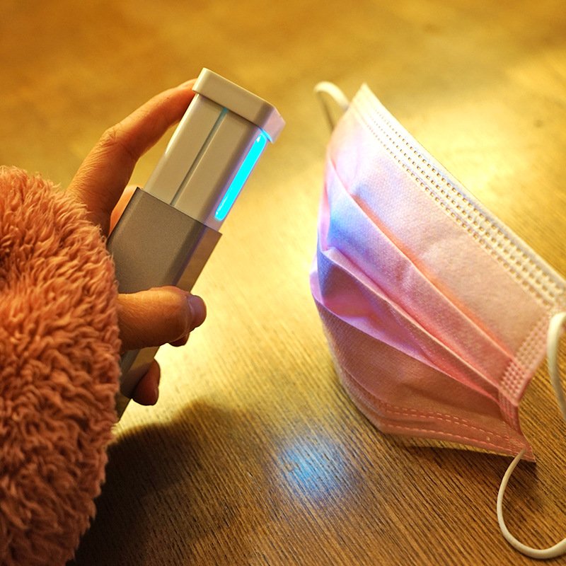 UVC Disinfection Lamp Portable Mini Hand-held Germicidal Light Sterilizer for Car Silver