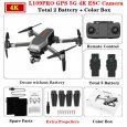 L109PRO GPS Drone 4K Quadcopter Mechanical Two-axis Anti-shake 5G WiFi FPV HD ESC Camera Brushless Helicopter 25mins Flight Time Dual battery_Color box
