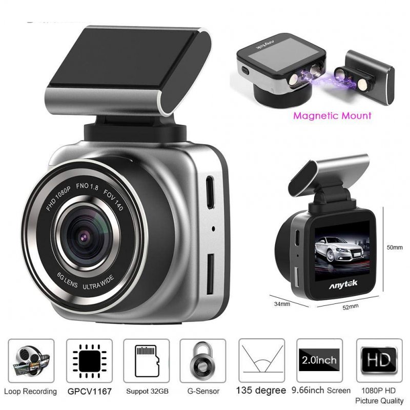 2.0" Screen Mini Car DVR Camera Full HD 1080P 160 Degree Lens Dash Cam Video Recorder Night Vision G-Sensor Loop Recording Parking Monitor  