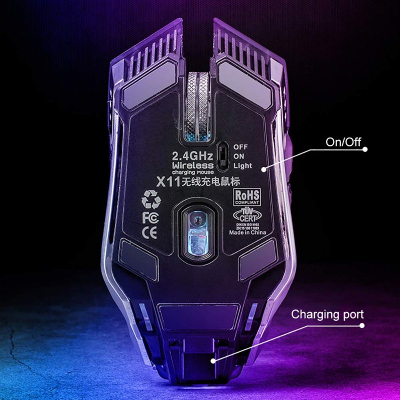 Ergonomic Wireless Mouse 2.4G 2400DPI Optical Gaming Mouse for Laptop Computer  